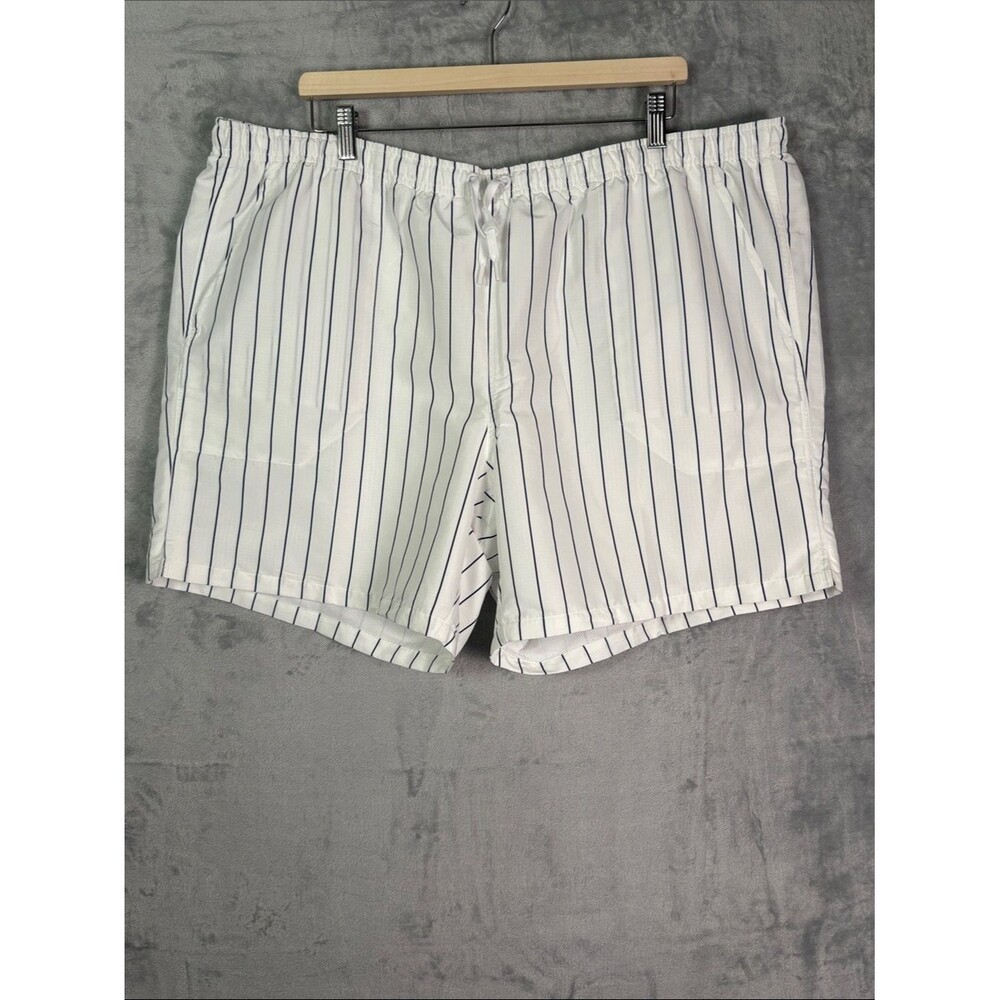 NWT New DSG White Blue Striped Mens Relaxes Fit Lined Rec Short Size XXL